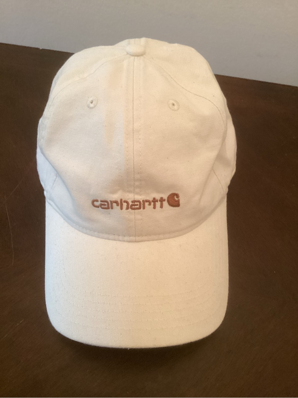 NWOT WOMANS Carhartt Cream Baseball Cap with Brown Logo